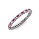 4 - Tiffany 2.00 mm Rhodolite Garnet and Lab Grown Diamond Eternity Band 