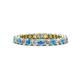 1 - Tiffany 2.40 mm Blue Topaz and Lab Grown Diamond Eternity Band 