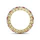 4 - Tiffany 3.00 mm Rhodolite Garnet and Lab Grown Diamond Eternity Band 