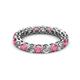 2 - Tiffany 3.00 mm Rhodolite Garnet and Lab Grown Diamond Eternity Band 