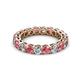 3 - Tiffany 3.40 mm Pink Tourmaline and Lab Grown Diamond Eternity Band 