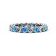 1 - Tiffany 3.40 mm Blue Topaz and Lab Grown Diamond Eternity Band 