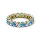2 - Tiffany 3.80 mm Blue Topaz and Lab Grown Diamond Eternity Band 
