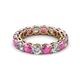 2 - Tiffany 3.80 mm Pink Sapphire and Lab Grown Diamond Eternity Band 