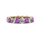 1 - Tiffany 3.80 mm Amethyst and Lab Grown Diamond Eternity Band 