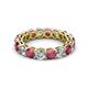 2 - Tiffany 3.80 mm Rhodolite Garnet and Lab Grown Diamond Eternity Band 