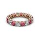 2 - Tiffany 3.80 mm Rhodolite Garnet and Lab Grown Diamond Eternity Band 