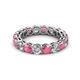 2 - Tiffany 3.80 mm Pink Tourmaline and Lab Grown Diamond Eternity Band 
