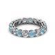 2 - Tiffany 3.80 mm Aquamarine and Lab Grown Diamond Eternity Band 