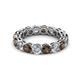 2 - Tiffany 3.80 mm Smoky Quartz and Lab Grown Diamond Eternity Band 