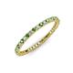 3 - Ellen 1.70 mm Green Garnet and Lab Grown Diamond Eternity Band 