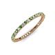 3 - Ellen 1.70 mm Green Garnet and Lab Grown Diamond Eternity Band 
