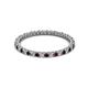 2 - Ellen 1.70 mm Red Garnet and Lab Grown Diamond Eternity Band 