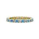 1 - Ellen 2.40 mm Blue Topaz and Lab Grown Diamond Eternity Band 