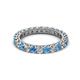 2 - Ellen 2.70 mm Blue Topaz and Lab Grown Diamond Eternity Band 