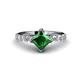 1 - Alicia 1.49 ctw Created Emerald and Lab Grown Diamond Engagement Ring 