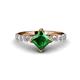 1 - Alicia 1.49 ctw Created Emerald and Lab Grown Diamond Engagement Ring 