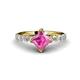 1 - Alicia 2.07 ctw Created Pink Sapphire and Lab Grown Diamond Engagement Ring 