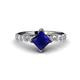 1 - Alicia 1.96 ctw Created Blue Sapphire and Lab Grown Diamond Engagement Ring 
