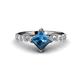 1 - Alicia 1.90 ctw Blue Topaz and Lab Grown Diamond Engagement Ring 