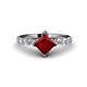 1 - Alicia 1.87 ctw Red Garnet and Lab Grown Diamond Engagement Ring 