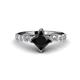 1 - Alicia 2.02 ctw Black Diamond and Lab Grown Diamond Engagement Ring 