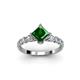 2 - Alicia 1.49 ctw Created Emerald and Lab Grown Diamond Engagement Ring 