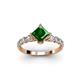 2 - Alicia 1.49 ctw Created Emerald and Lab Grown Diamond Engagement Ring 