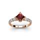 2 - Alicia 1.87 ctw Red Garnet and Lab Grown Diamond Engagement Ring 
