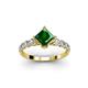 2 - Alicia 1.49 ctw Created Emerald and Lab Grown Diamond Engagement Ring 