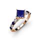 3 - Alicia 1.96 ctw Created Blue Sapphire and Lab Grown Diamond Engagement Ring 