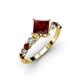 3 - Alicia 1.87 ctw Red Garnet and Lab Grown Diamond Engagement Ring 