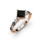 3 - Alicia 2.02 ctw Black Diamond and Lab Grown Diamond Engagement Ring 