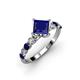 3 - Alicia 1.96 ctw Created Blue Sapphire and Lab Grown Diamond Engagement Ring 