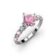 3 - Alicia 1.62 ctw Pink Tourmaline and Lab Grown Diamond Engagement Ring 