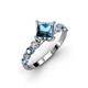 3 - Alicia 1.90 ctw Blue Topaz and Lab Grown Diamond Engagement Ring 