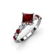 3 - Alicia 1.87 ctw Red Garnet and Lab Grown Diamond Engagement Ring 