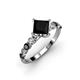 3 - Alicia 2.02 ctw Black Diamond and Lab Grown Diamond Engagement Ring 