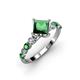 3 - Alicia 1.49 ctw Created Emerald and Lab Grown Diamond Engagement Ring 
