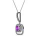 3 - Rosalyn Amethyst and Diamond Halo Pendant 