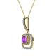 3 - Rosalyn Amethyst and Diamond Halo Pendant 