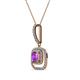 3 - Rosalyn Amethyst and Diamond Halo Pendant 