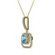3 - Rosalyn Blue Topaz and Diamond Halo Pendant 