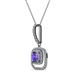 3 - Rosalyn Iolite and Diamond Halo Pendant 