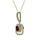 3 - Rosalyn Red Garnet and Diamond Halo Pendant 