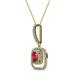 3 - Rosalyn Rhodolite Garnet and Diamond Halo Pendant 