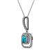 3 - Rosalyn London Blue Topaz and Diamond Halo Pendant 