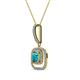 3 - Rosalyn London Blue Topaz and Diamond Halo Pendant 