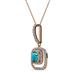 3 - Rosalyn London Blue Topaz and Diamond Halo Pendant 