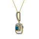 3 - Rosalyn Blue and White Diamond Halo Pendant 